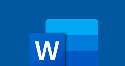 MS Word logo on a blue background