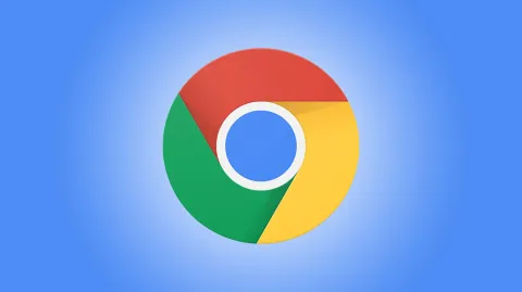 Google chrome logo on a blue background