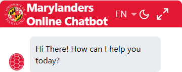 Screenshot of Mo, the Marylanders Online Chatbot