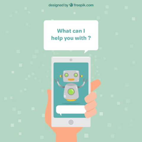 a person holding a phone with a Mental Health Chatbots application inside it and the person is interacting with it