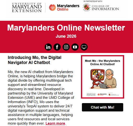 Screenshot of the June 2026 newsletter